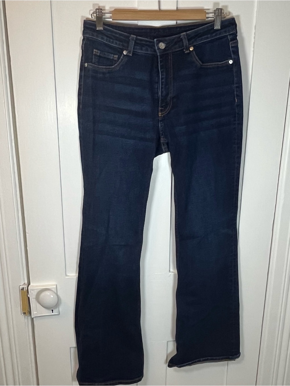 H&M Women's Dark Indigo Straight Leg Jeans - Picture 2 of 7